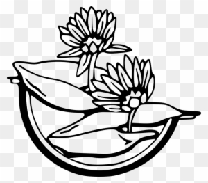 Water Black And White Free Vector Graphic Flowers Black - Water Lily Clip Art
