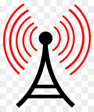 Radio Antenna Red Waves Clip Art At Clkercom Vector - Telecommunications Tower