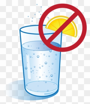 Cartoon Glass Of Sparkling Water, With Lemon Slice, - Water With Lemon Cartoon