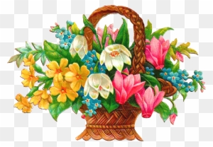 Flower Graphics Clip Art - Flower Basket Cross Stitch