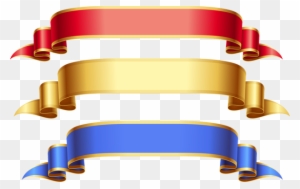 Banners And Ribbons Clip Art - Gold Ribbon Banner Hd