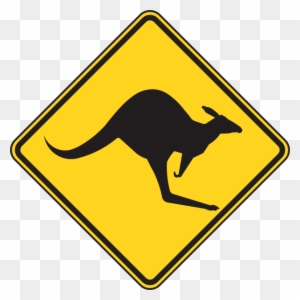 Windy Road Sign - Australia Kangaroo Sign
