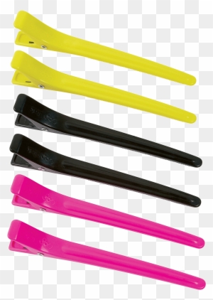 Color Trak Duckbill Clips Pinkblackyellow 6 Count