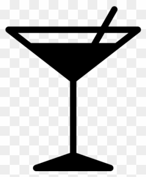 Martini Glass With Straw Vector - Wine And Spirits Icon