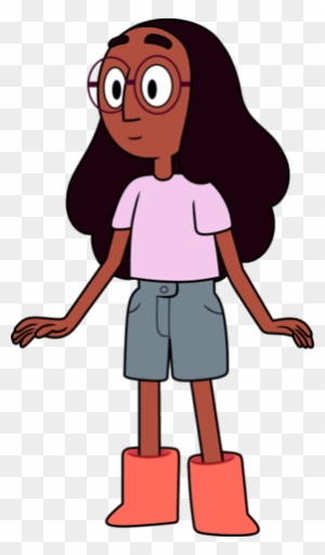 Connie Wears A Lavender T-shirt With Gray Jean Shorts - Steven Universe Style Change