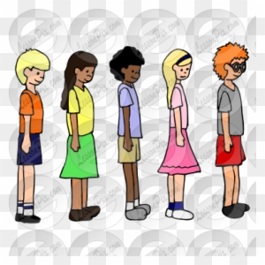 Children Standing In Line At School Clipart Download - Standing In Line