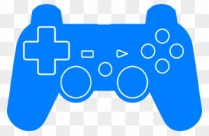 Play Station Controller Silhouette Clip Art - Blue Gaming Controller Png