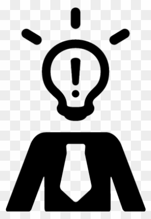 Worker Thinking Vector - Thinking Light Bulb Icon