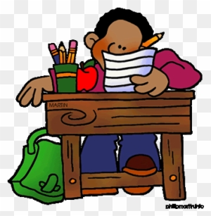 Good Student Sitting At Desk Clipart Displaying Gallery - School Desk Clip Art