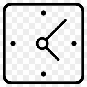 Clock Square Tool Shape Outline Vector - Square Shape Objects Black And White