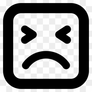 Angry Face Of Square Shape Outline Comments - Square Sad Face