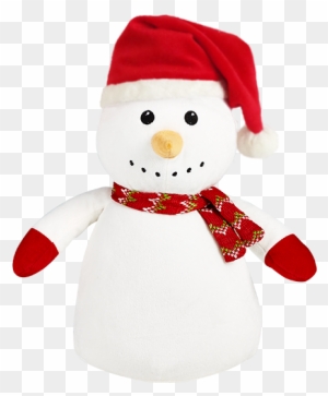 Snowman Cubby - Personalised Stuffed Snowman In A Santa Hat