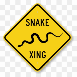 Snake Xing Animal Crossing Sign - Road Work Ahead Sign