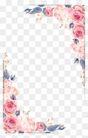 Resultado De Imagen Para Recuadro Con Flores Azules - Wedding Frame Png
