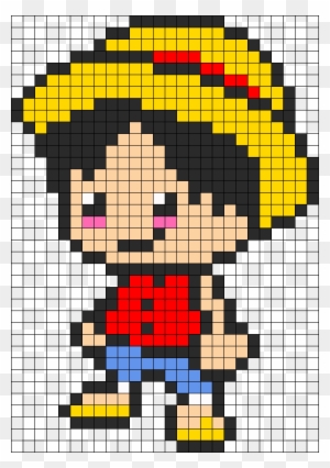 Kandi Patterns For Kandi Cuffs - Monkey D Luffy Pixel Art