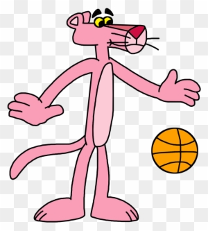 The Pink Panther With Basketball Ball By Marcospower1996 - Pink Panther Playing Sport