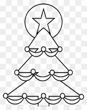 Christmas Tree With A Star Shining Coloring Pages - Christmas Easy Coloring Pages