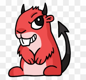 Clipart Of A Friendly Waving Devil Wearing A Christmas - Devil Animal Png