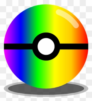 Pokemon Pokeball Icon Digital Clipart in Rainbow Colors 