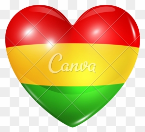 Love Bolivia, Heart Flag Icon - Can Stock