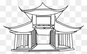 Chinese Architecture Black White Line New Year 2 12 - Ancient Chinese Buildings Drawing