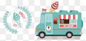 Ice Cream Doughnut Fast Food Take-out - Logo Food Truck Ice Cream Png