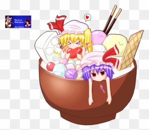 Flandre And Remilia Ice Cream By Alexissuzumiya - Food Cute Anime Chibi