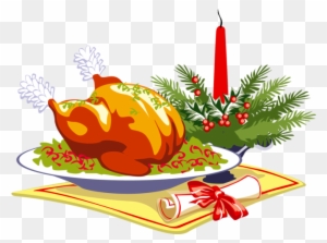 Christmas Food Clip Art - Thanksgiving Dinner Greeting Card