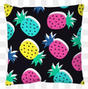 Vector Seamless Pineapple Fruit Crazy Colors Pattern - Colorful Cute Bright