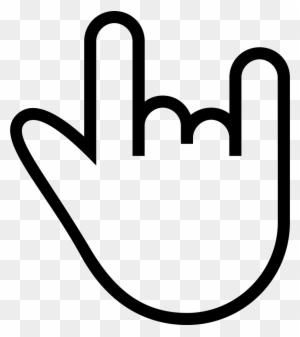 Rock N Roll Gesture Outlined Hand Symbol Comments - Rock And Roll Symbol