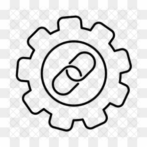 Link Building Icon - Gears Outline