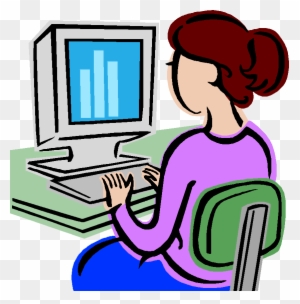 Computer Lab Clipart Free - Using A Computer Clipart