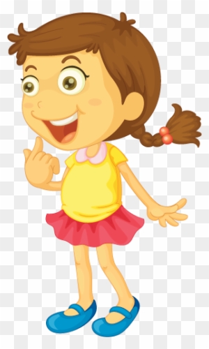 Hey, Look All Of The Answers To My Parent's Questions - Young Girl Clipart
