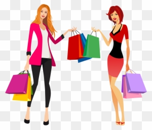 Shopping Fashion Clip Art - Shopping Girls Png