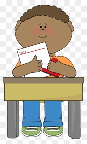 Date Clipart Classroom Calendar - Boy Sitting In Desk Clipart