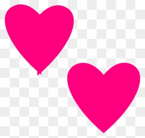 Hot Pink Double Hearts Clip Art At Clker - Hot Pink Heart Png