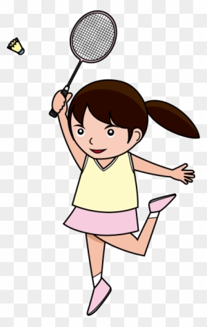 Clipart Badminton - Girl Playing Badminton Clipart