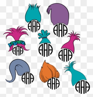 Trolls Hair Monogram Frame Svg Cut File Set Trolls Svg Free Transparent Png Clipart Images Download