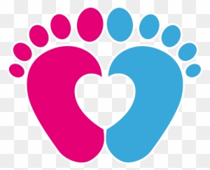 Footprint Infant Clip Art - Baby Feet Heart Svg
