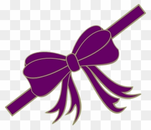 Purpleribbon Clip Art At Clker - Red Christmas Ribbon Bow Magnets