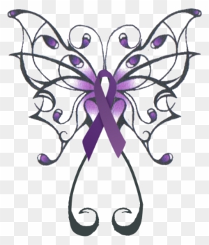 Cervical Cancer Ribbon Clip Art - Butterfly Tattoos