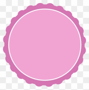 Cute Cliparts Pink - Scalloped Circle Frame Clip Art