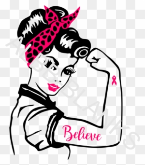 Rosie Breast Cancer Believe With Wrist Tattoo Rosie The Riveter Clip Art Free Transparent Png Clipart Images Download