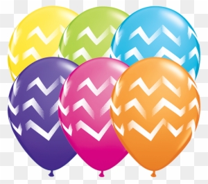 11" Chevron Stripes Latex Balloons - Chevron Stripes Latex Balloons | 6 Count | 11" | Qualatex