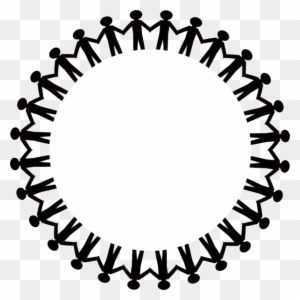 Circle Stick People Black No Border Clip Art At Clker - People Holding Hands Around