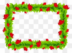 Floral Border Frame Clipart Png Image - Clip Art Colorful Borders And Frames Png
