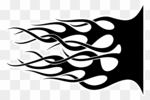 Bumper Stickers Car Tattoos Flames - Black And White Flame Vector Png
