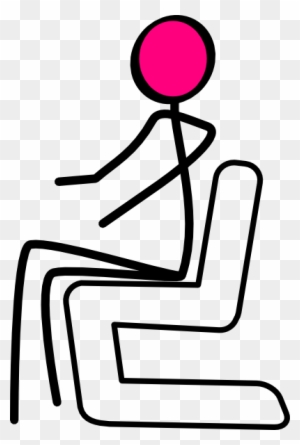 Seated Stick Person Pink Clip Art At Clker - Stick Figure Sitting Down