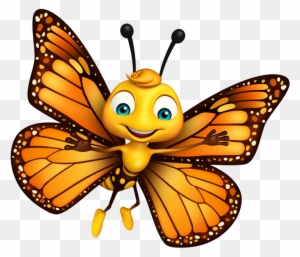 How Does It Fly - 3d Cartoon Butterfly - Free Transparent PNG Clipart  Images Download