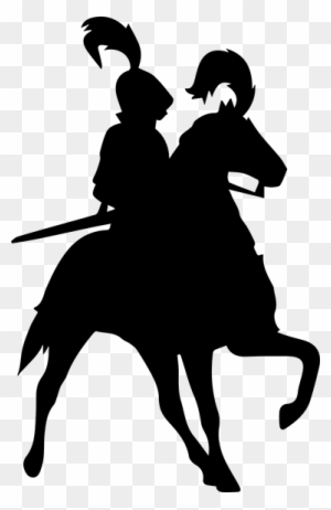 Wall Clock Knight on Horse Silhouette 